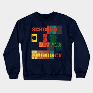 cute retro last day of school school's out for summer teacher Crewneck Sweatshirt